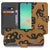 Telefoonhoesje Met Pasjes Samsung Galaxy A17 Slangen Design PU Leder 3 Pasjes slangenprint bruin zwart voorzijde