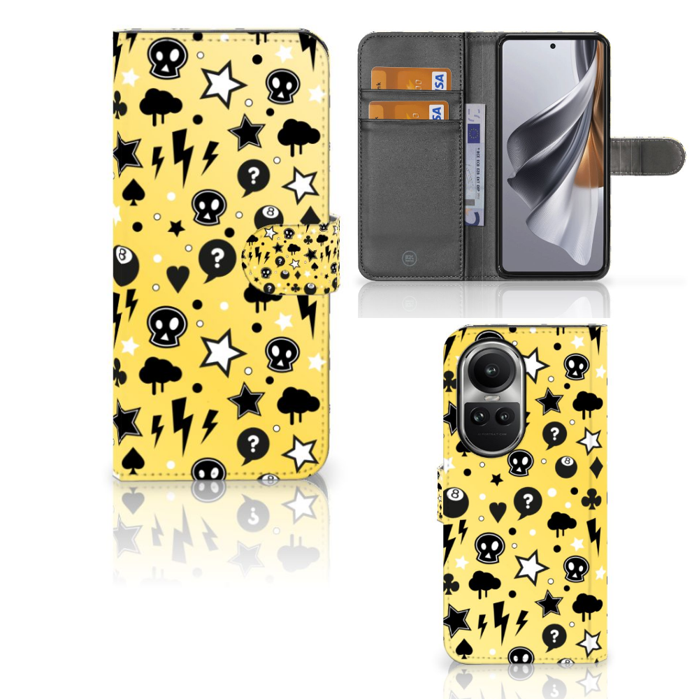Telefoonhoesje met Naam OPPO Reno10 | 10 Pro Punk Geel