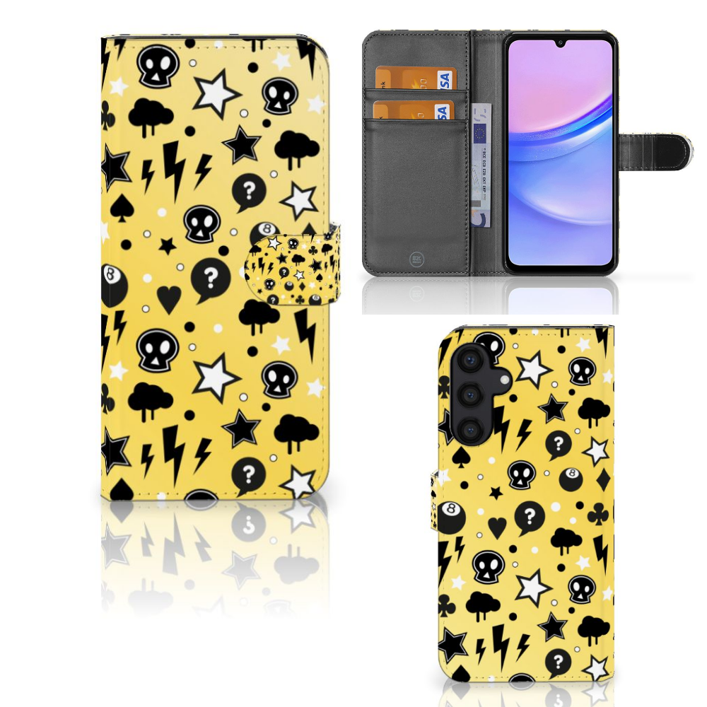 Telefoonhoesje met Naam Samsung Galaxy A15 Punk Geel