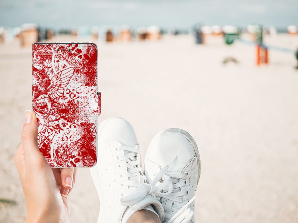 Telefoonhoesje met Naam Sony Xperia Z3 Angel Skull Rood by B2Ctelecom