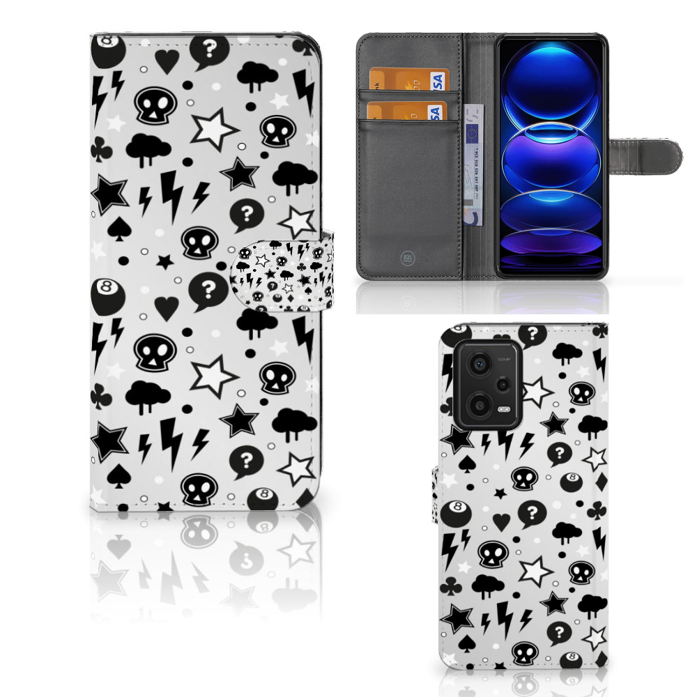 Telefoonhoesje met Naam Xiaomi Redmi Note 12 5G | Poco X5 Silver Punk ontwerp voorzijde zij aanzicht