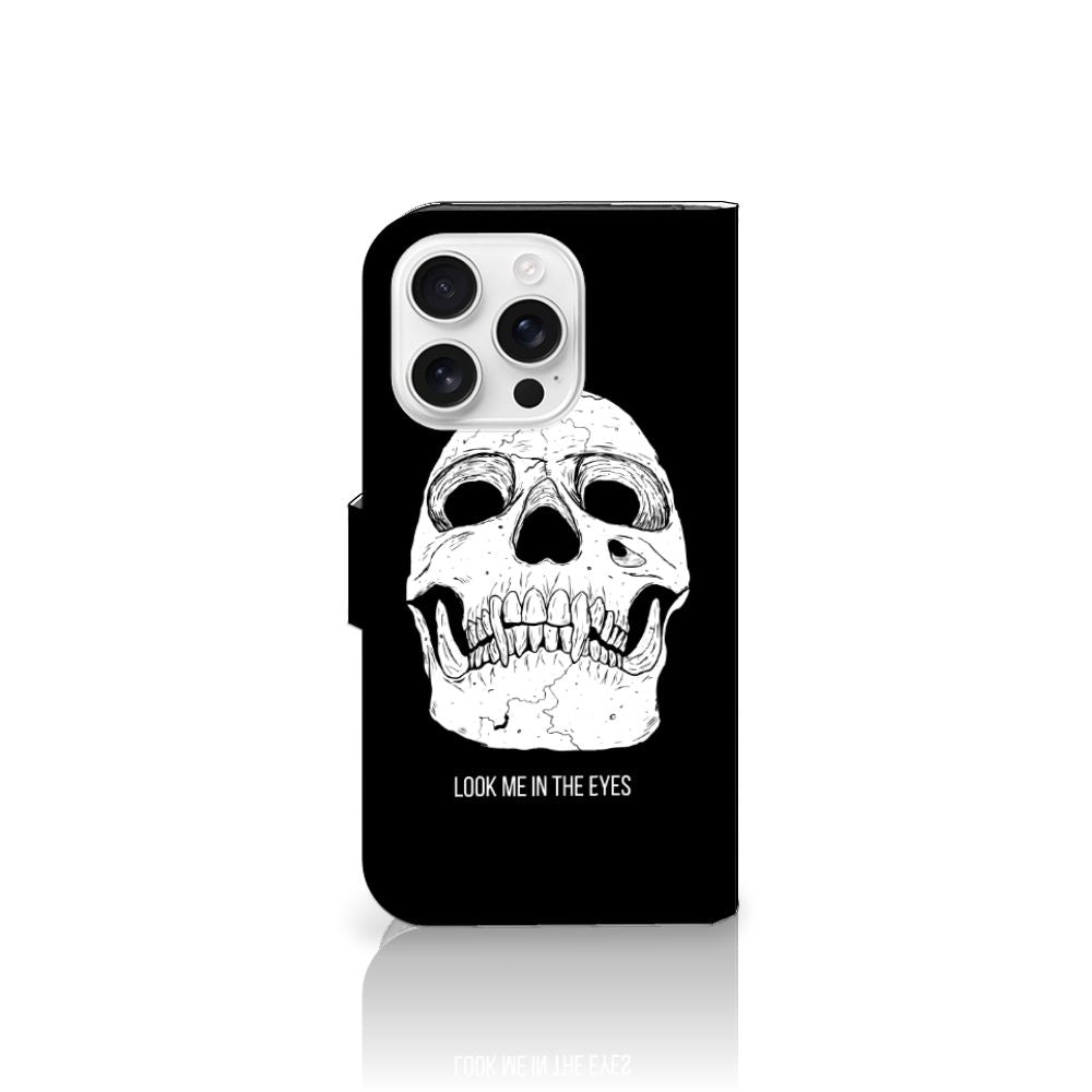 B2C Telecom iPhone 16 Pro Telefoonhoesje met Naam Skull Eyes voorkant