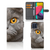 Telefoonhoesje met Pasjes Samsung Galaxy M53 Britse Korthaar met imposante grijze kat en gele ogen.
