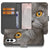 Samsung Galaxy S25 Edge Telefoonhoesje met Pasjes Britse Korthaar kat close-up ontwerp