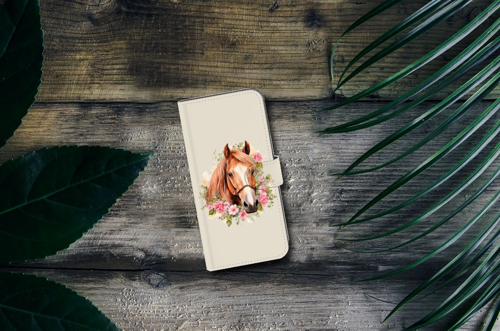 Nokia C12 Telefoonhoesje met Pasjes Paard voorkant