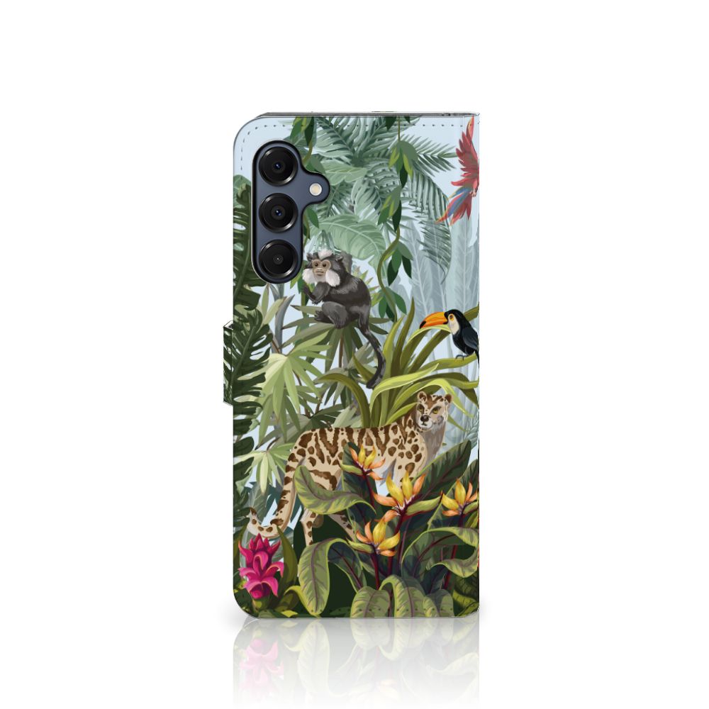 Samsung Galaxy A16 4G 5G Telefoonhoesje met Pasjes Jungle design voorzijde