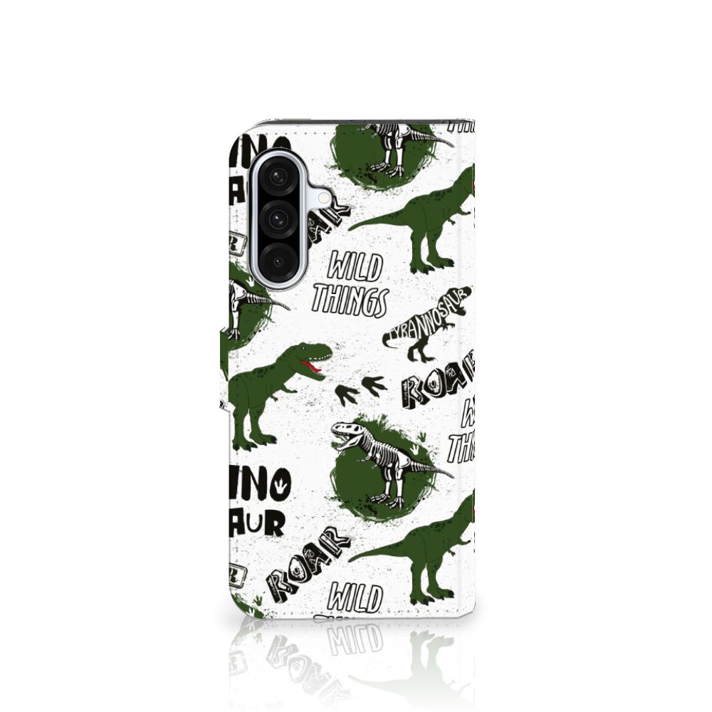 Samsung Galaxy A36 Telefoonhoesje met Pasjes Dinosaurus design aanzicht