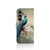 Samsung Galaxy S24 FE Telefoonhoesje met Pasjes Vintage Pauwen zijaanzicht