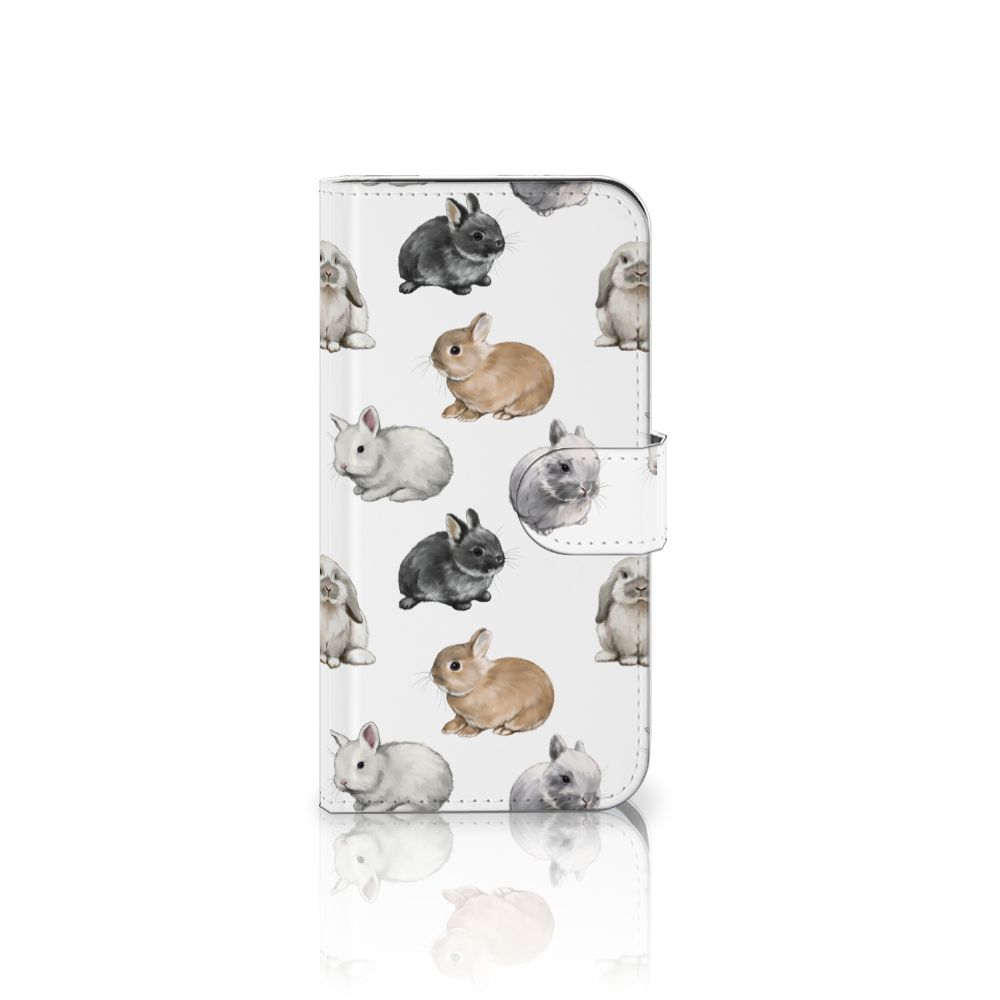 Samsung Galaxy S25 Telefoonhoesje met Pasjes Konijntjes voorkant