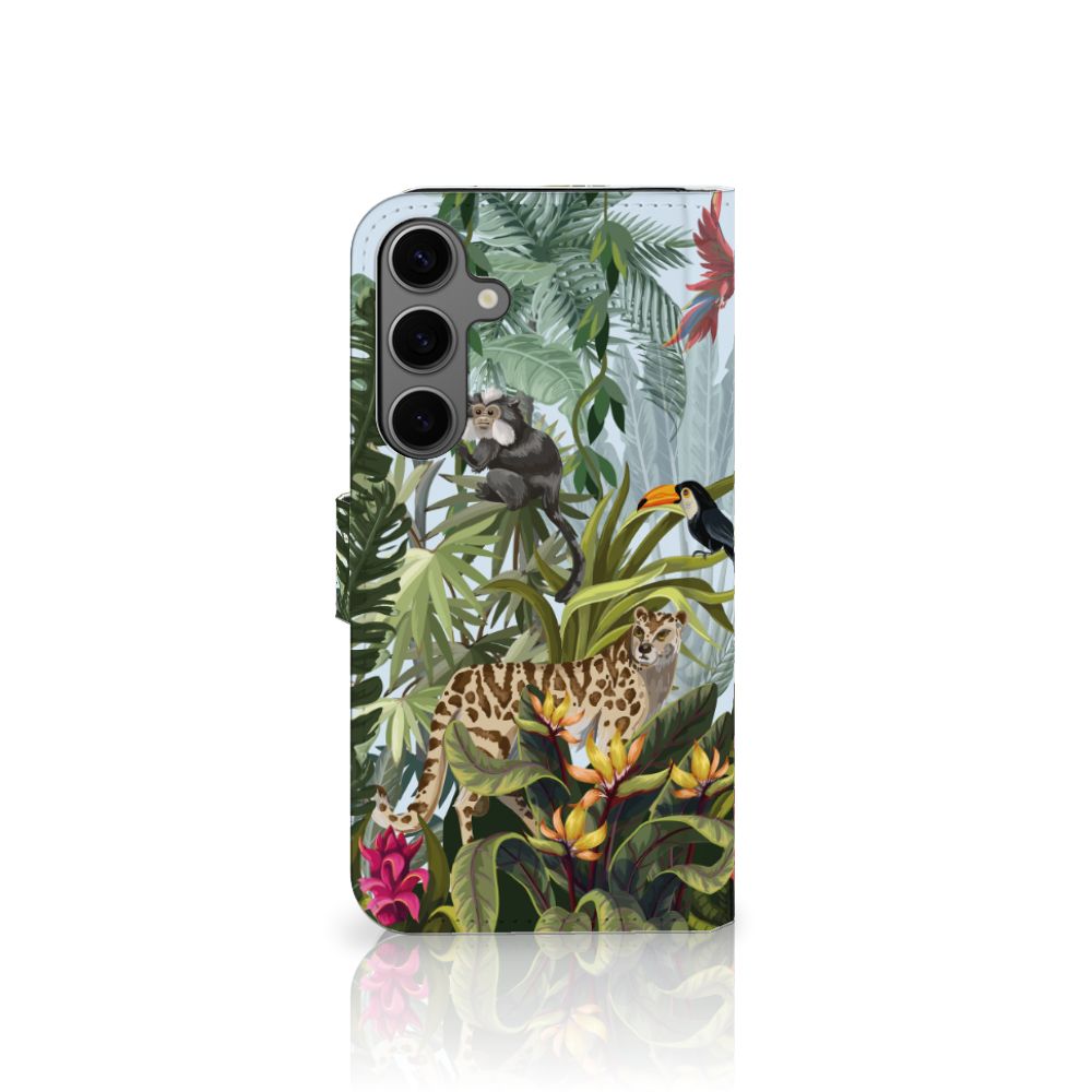 Samsung Galaxy S25 Plus Telefoonhoesje met Pasjes Jungle aanzicht