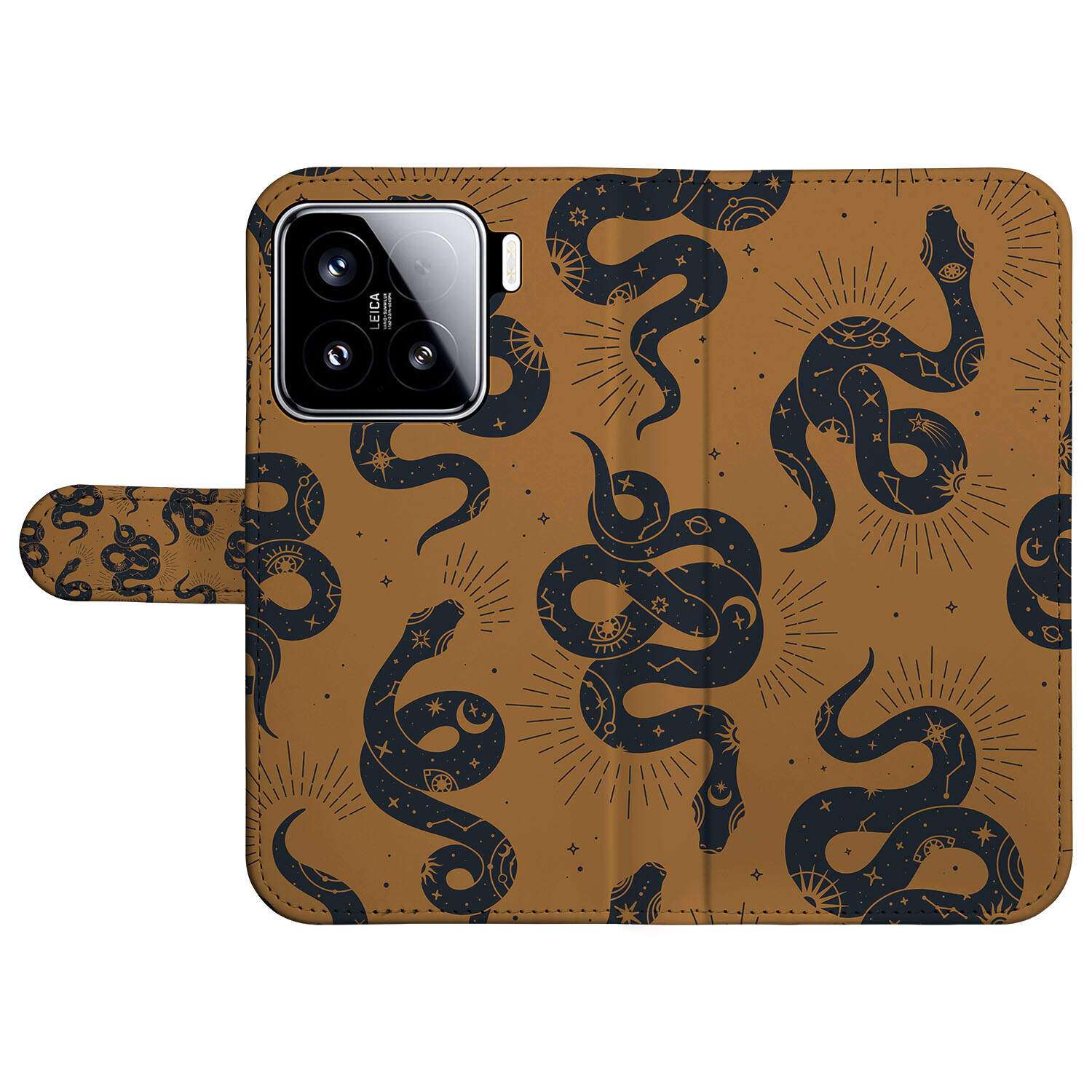 Xiaomi 15 Telefoonhoesje met Pasjes Snakes zijaanzicht