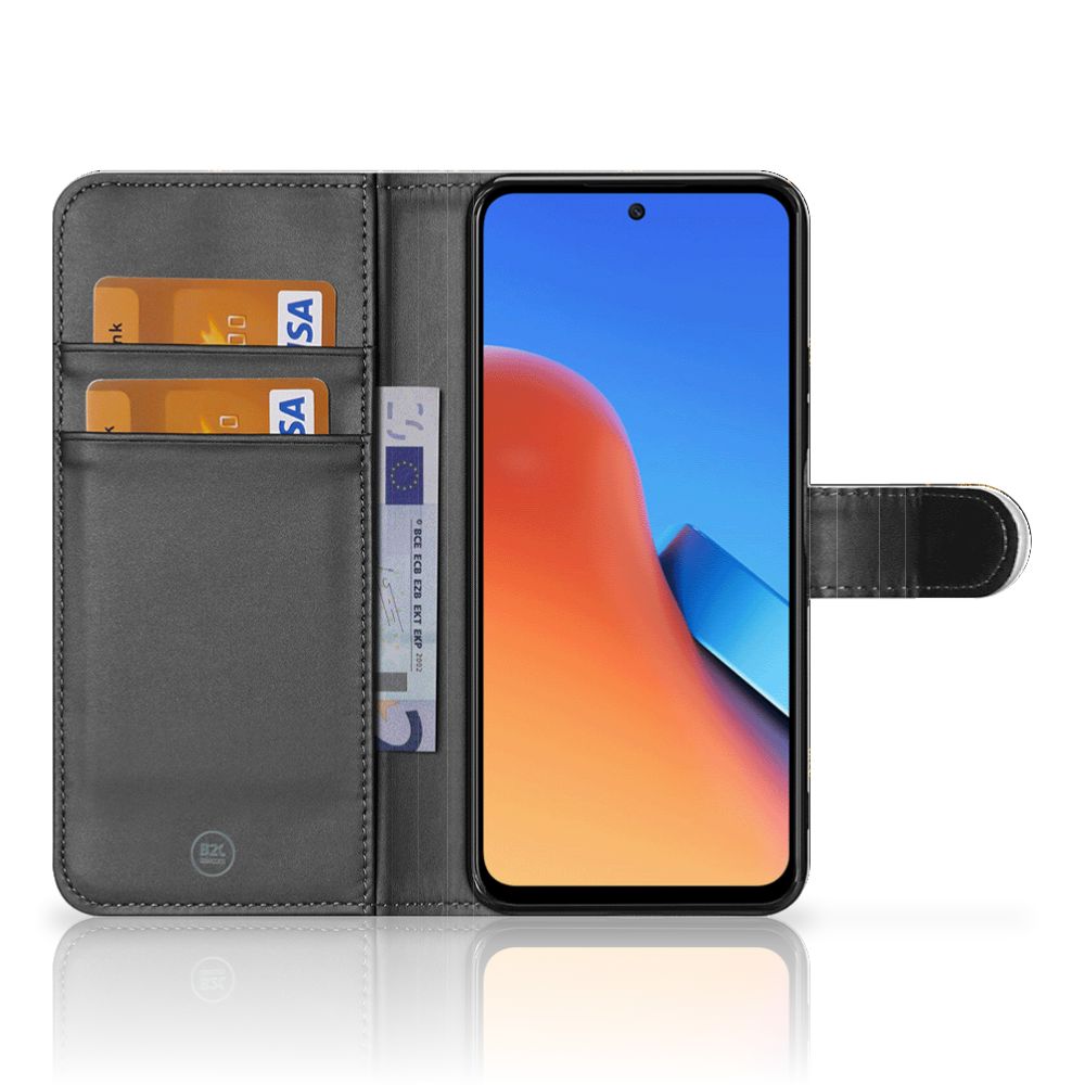Xiaomi Redmi 12 Telefoonhoesje met Pasjes Leopards aanzicht