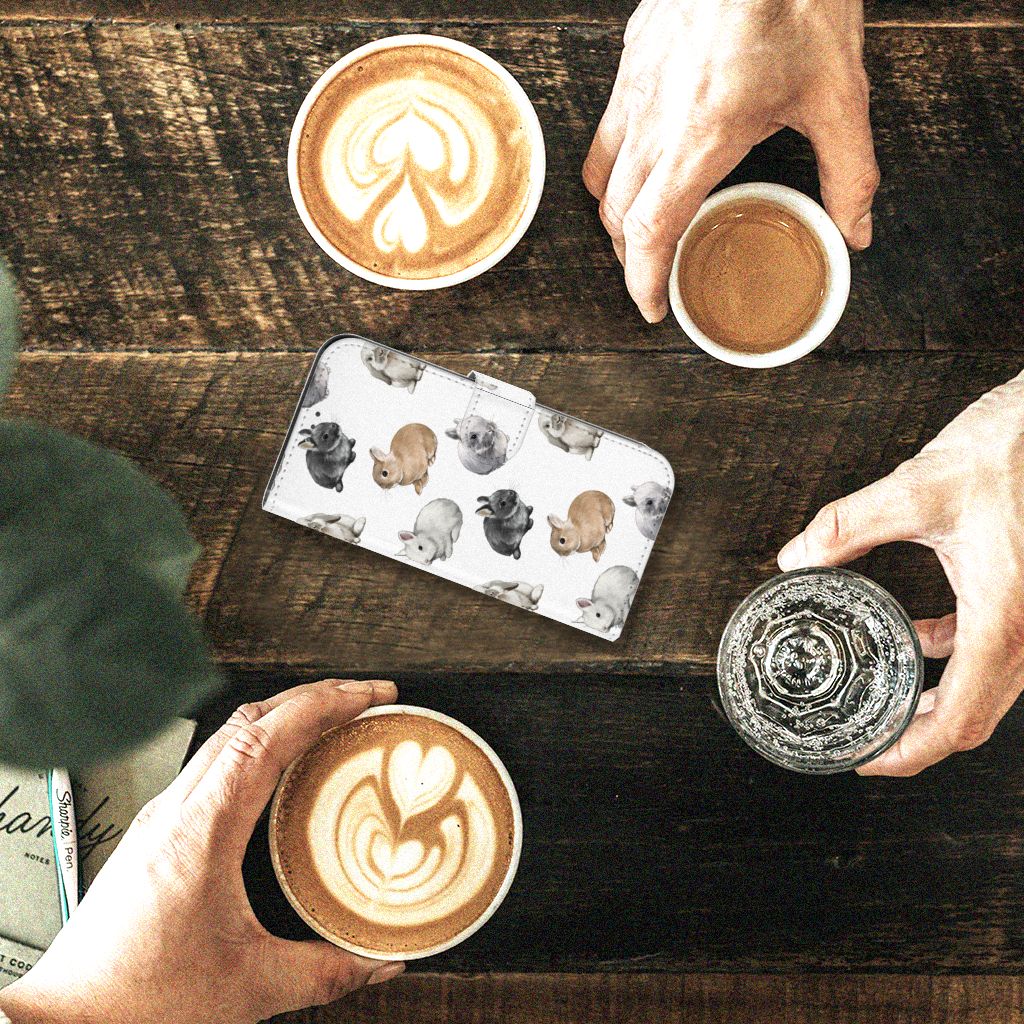 Telefoonhoesje met Pasjes voor iPhone 12 | 12 Pro (6.1") Konijntjes