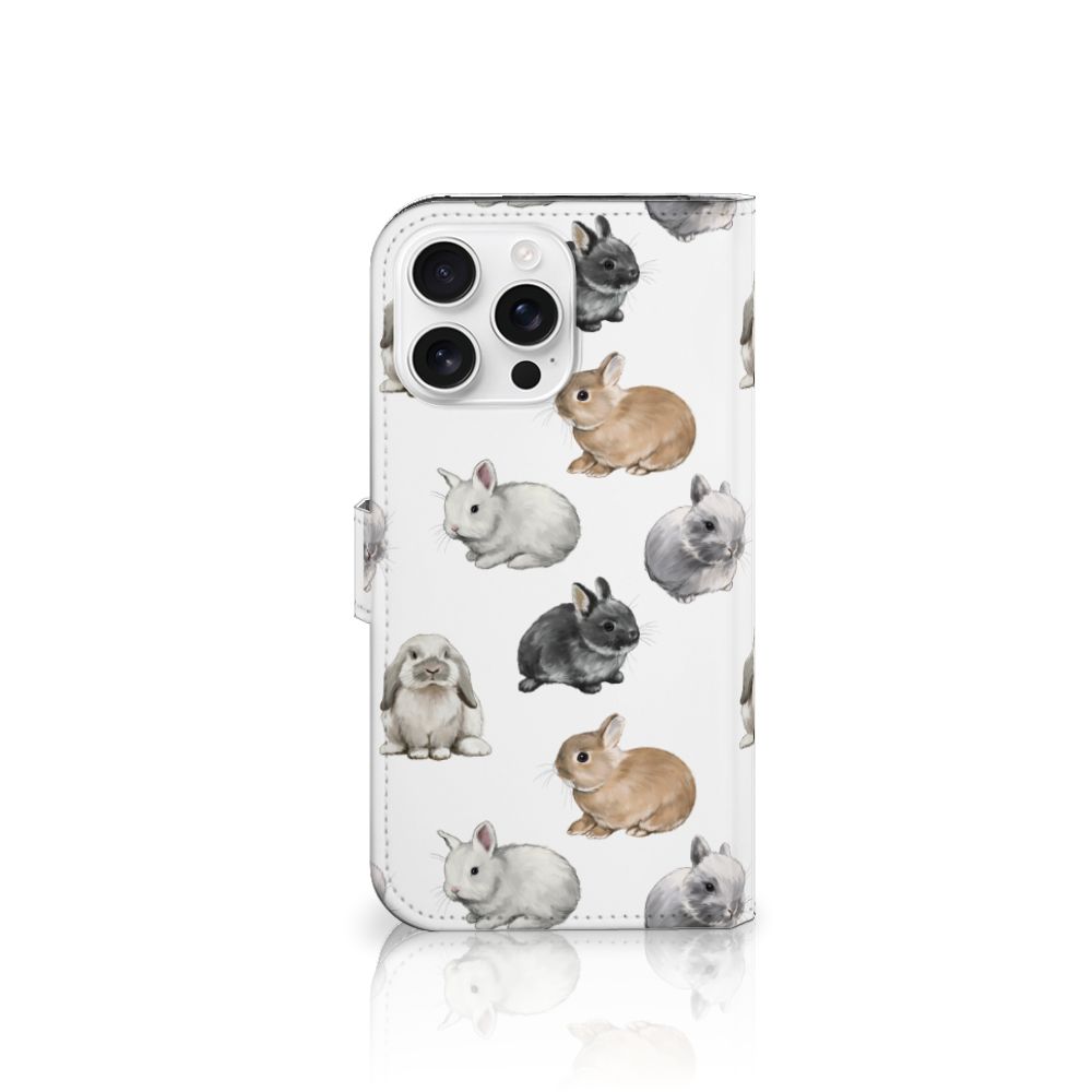 iPhone 16 Pro Max Telefoonhoesje met Pasjes Konijntjes voorkant