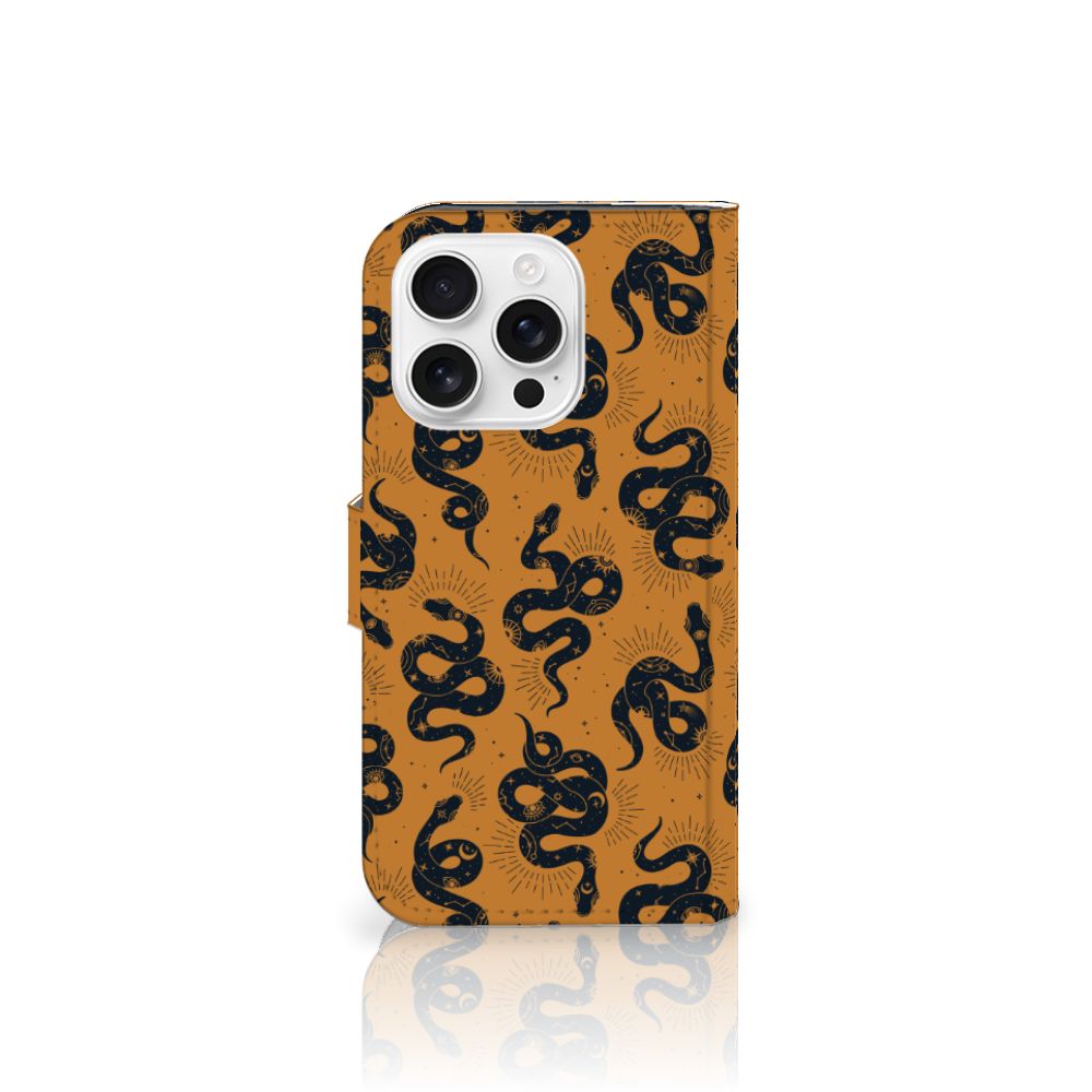 iPhone 16 Pro Telefoonhoesje met Pasjes Snakes voorkant
