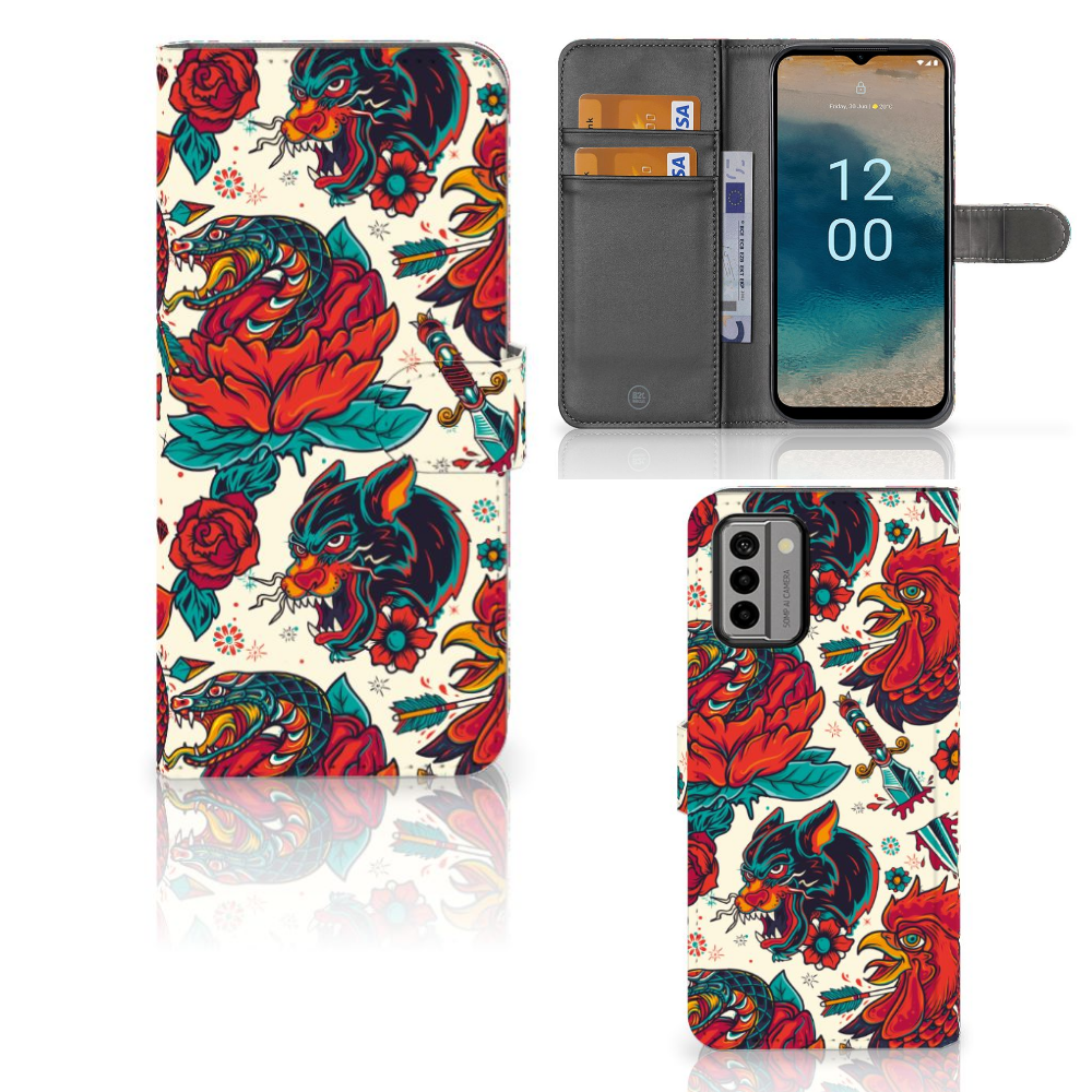 Nokia G22 Telefoonhoesje met foto Old Skool tattoo design voorzijde