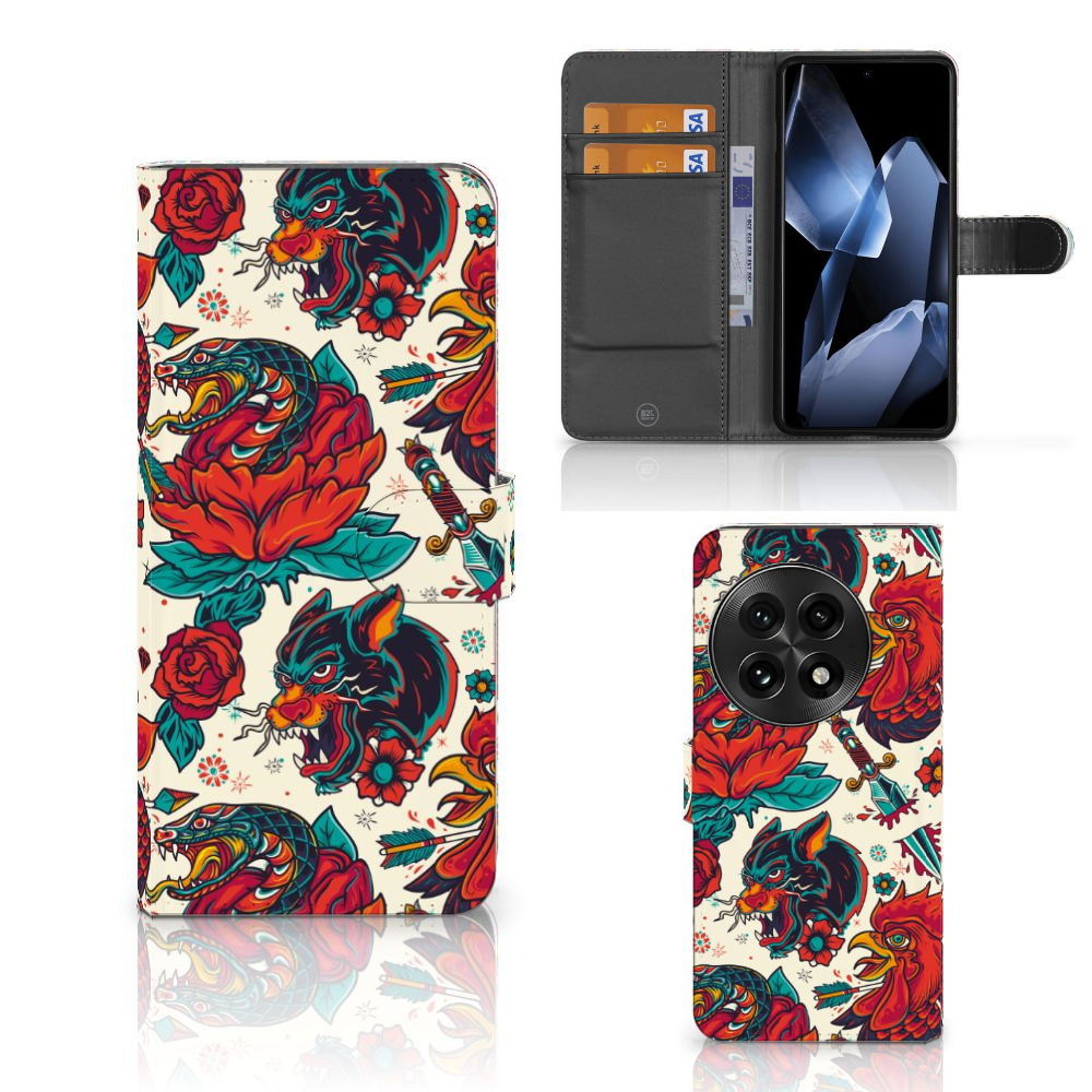OnePlus 13 Telefoonhoesje met foto Old Skool tattoo design voorzijde