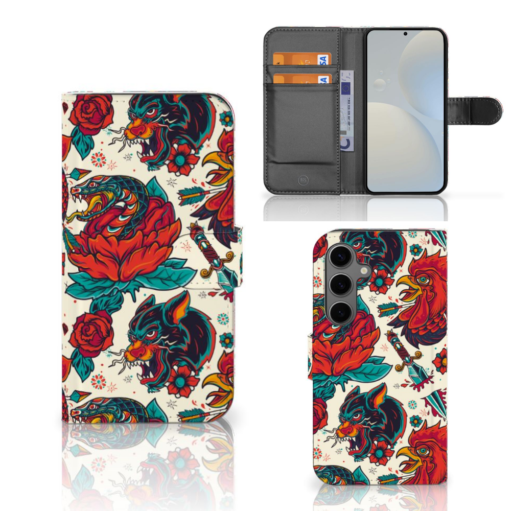 Samsung Galaxy S25 Telefoonhoesje met foto Old Skool design vooraanzicht en aanzicht binnen