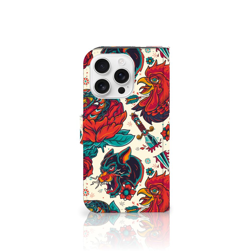 iPhone 16 Pro Telefoonhoesje met foto Old Skool design tattoo aanzicht