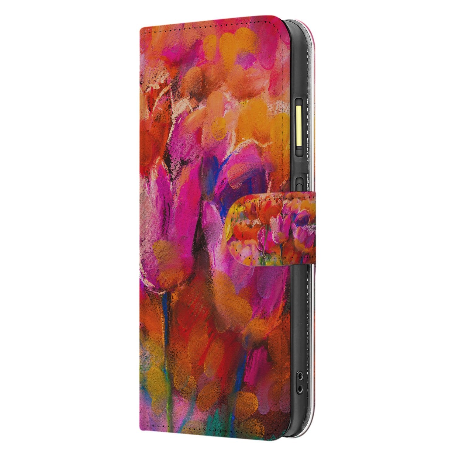 Tulips Fairphone 6 Book Case tulpen watercolor design zijkant
