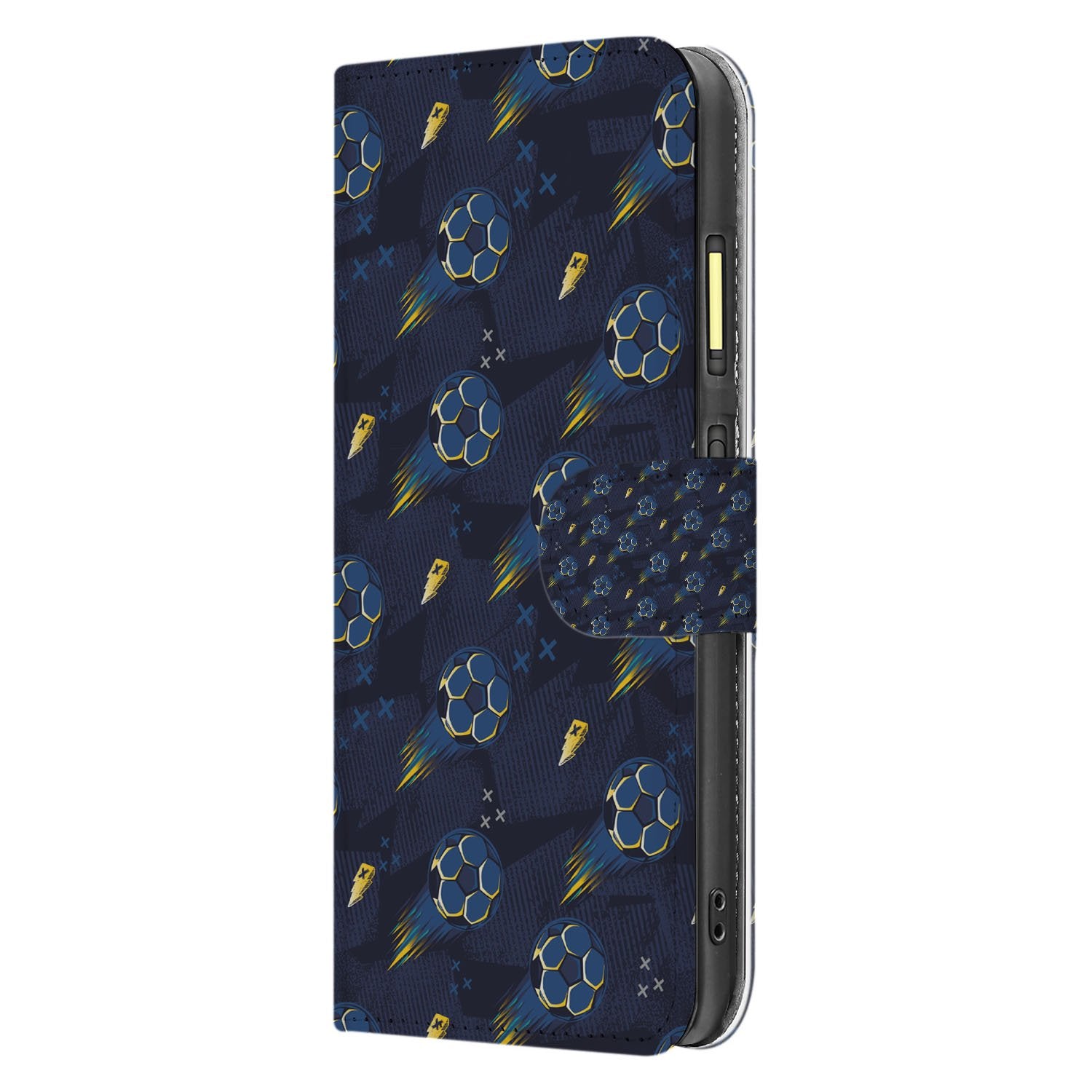 Fairphone 6 Voetbal Design Book Case PU Leer Met 3 Pasjes zijaanzicht