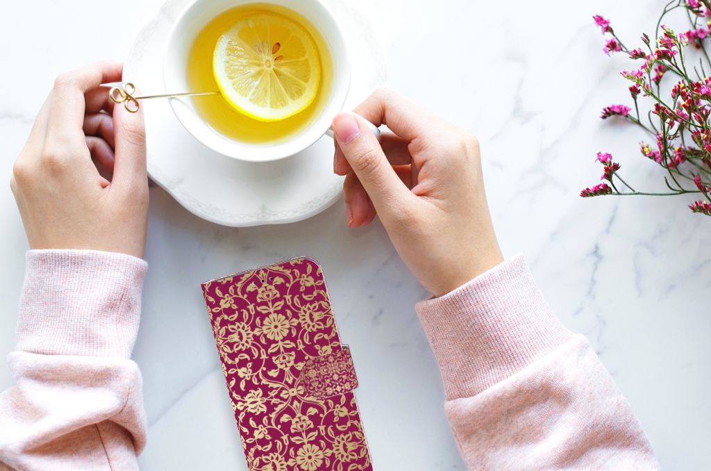 Wallet Case Samsung Galaxy A40 Barok Pink