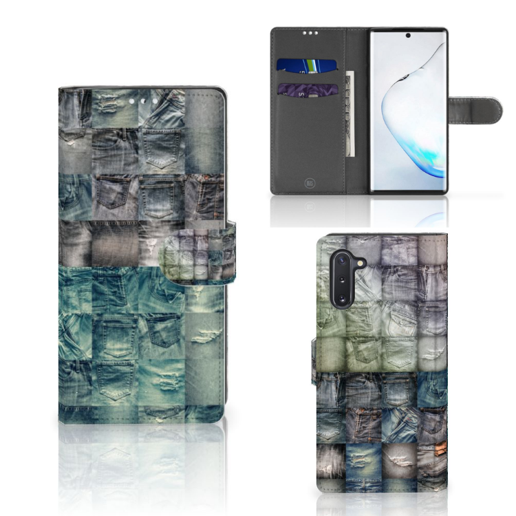 Wallet Case met Pasjes Samsung Galaxy Note 10 Spijkerbroeken met een uniek denim design voor optimale bescherming đ¨.