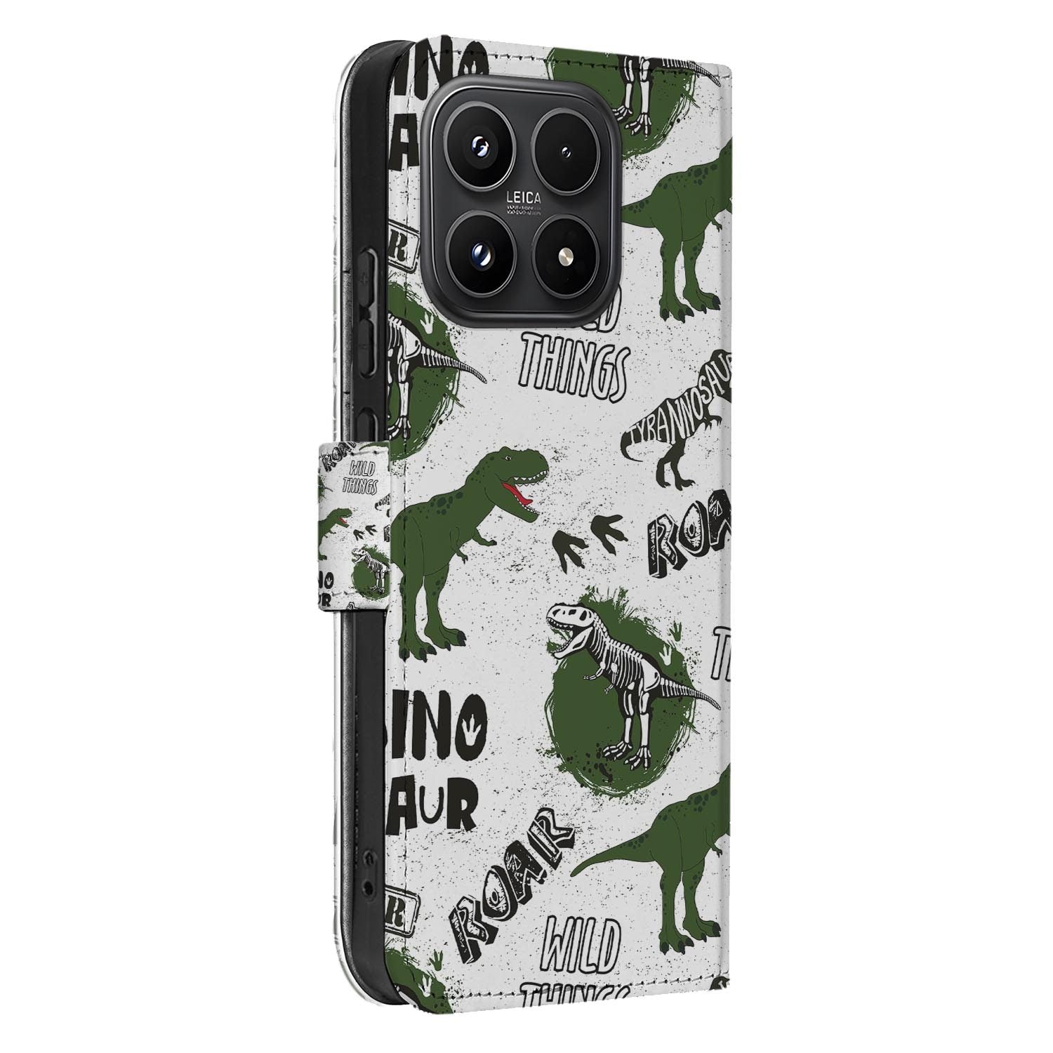 Xiaomi 17 bookcase Dinosaurus, zijkant met knopuitsparingen