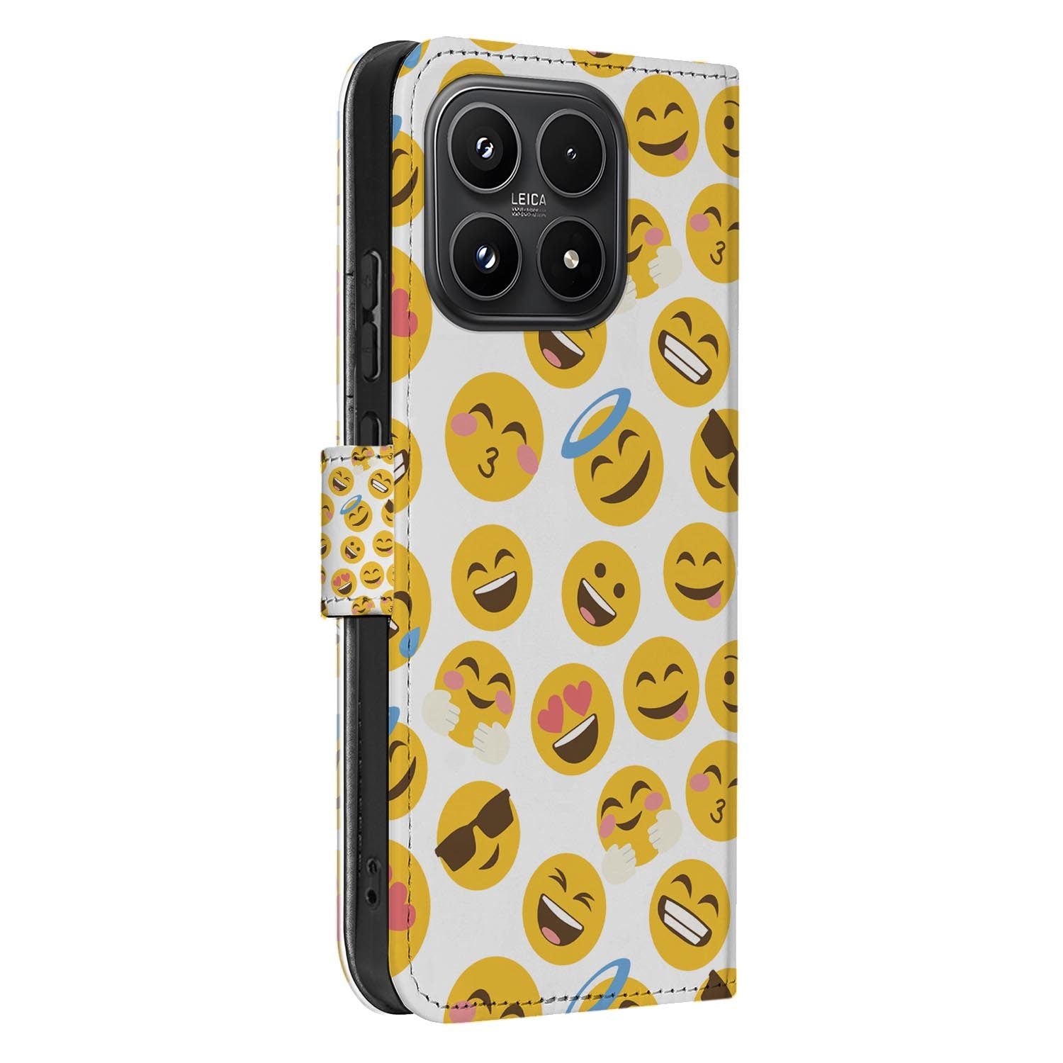 Xiaomi 17 bookcase Emoji, zijkant met knopuitsparingen