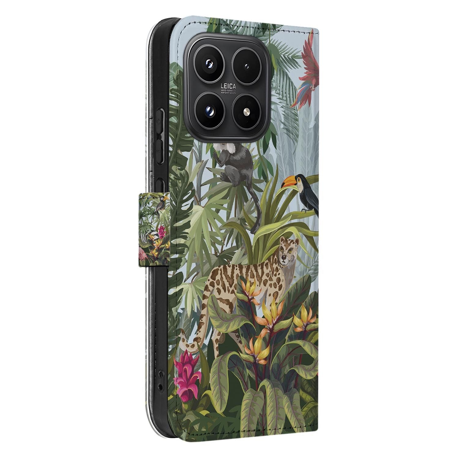 Xiaomi 17 bookcase Jungle, zijkant met knopuitsparingen