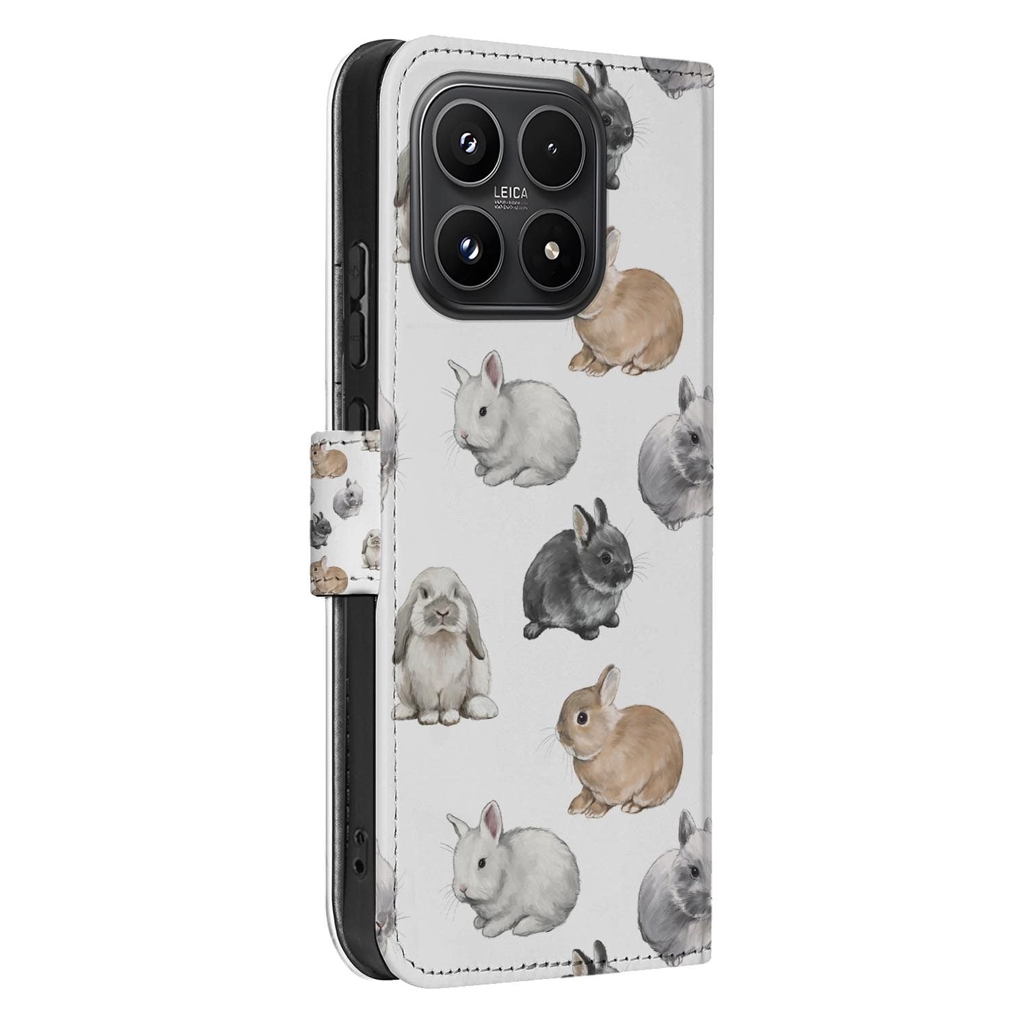 Xiaomi 17 bookcase Konijntjes, zijkant met knopuitsparingen