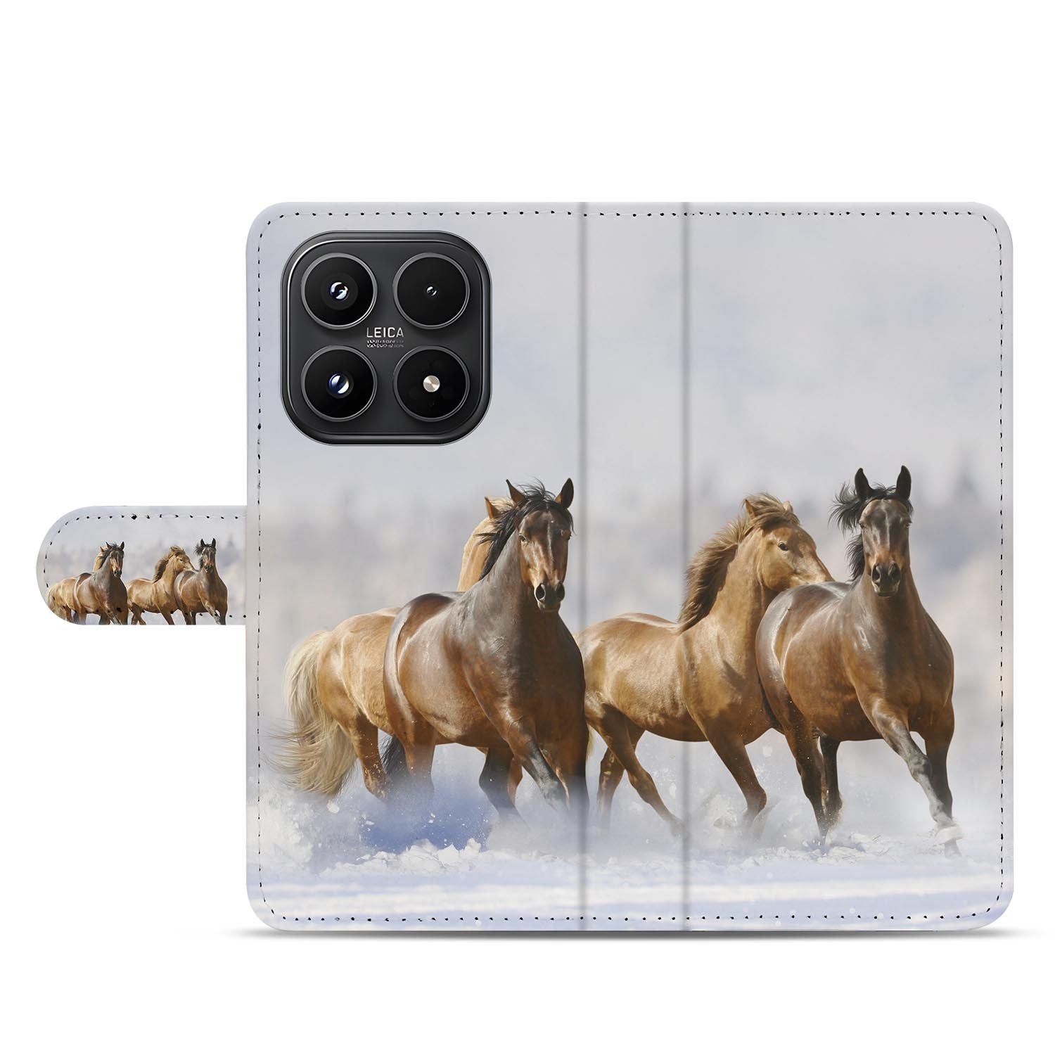 Xiaomi 17 bookcase Paarden, open met pasjesvakken