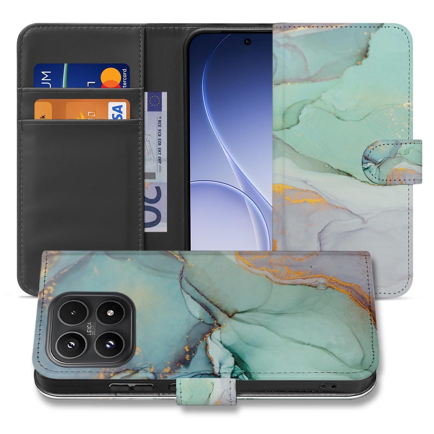 Xiaomi 17 bookcase Watercolor Mix, voorkant met gesloten klep