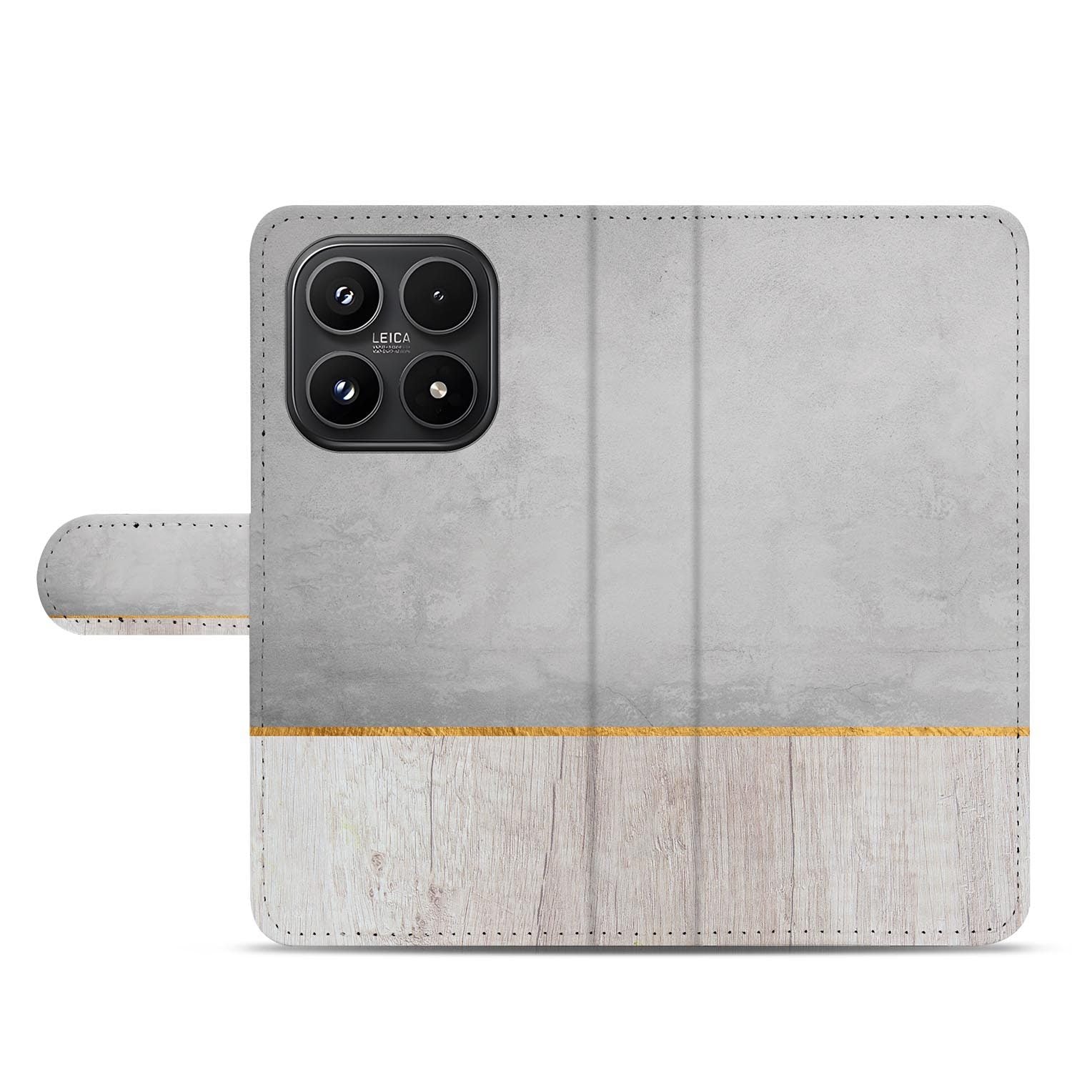 Xiaomi 17 bookcase Wood Concrete, open met pasjesvakken