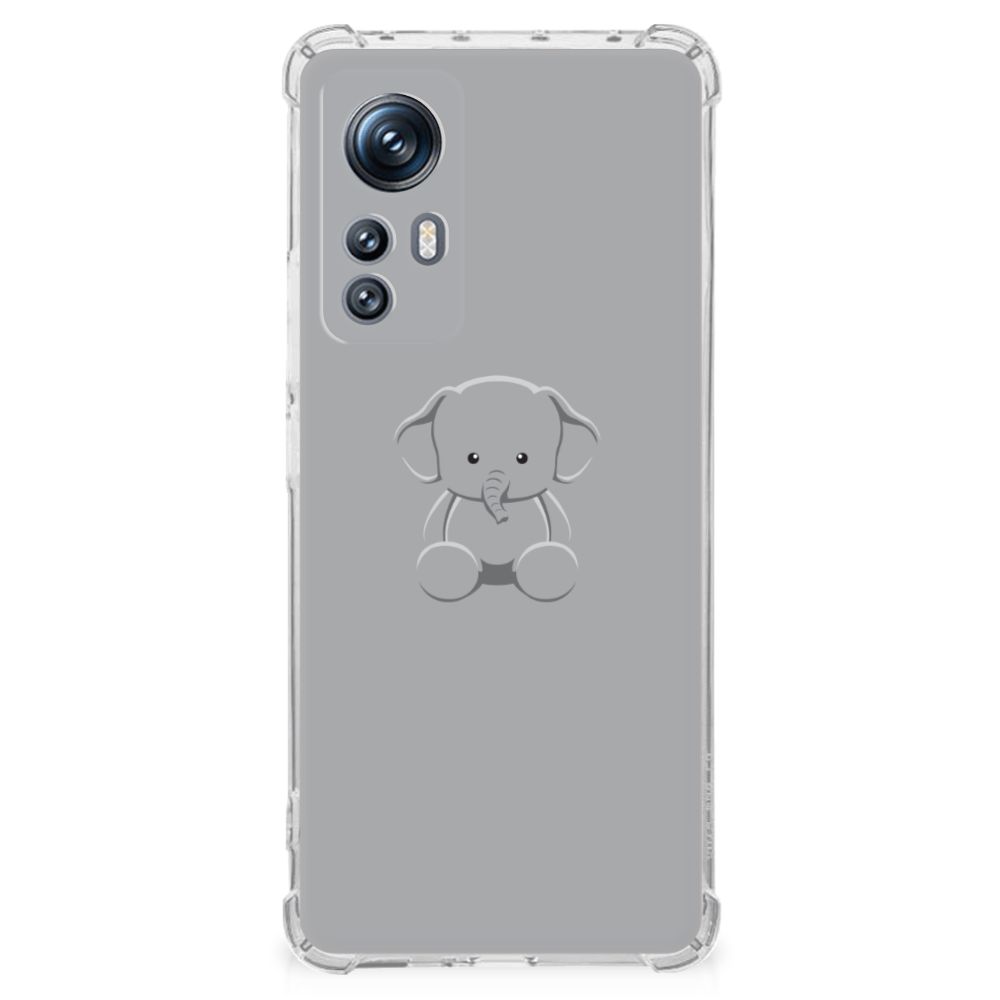 Xiaomi 12 | 12x Stevig Bumper Hoesje Grijs Baby Olifant B2C Telecom