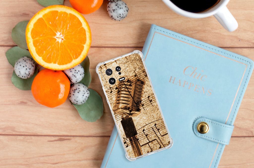 Xiaomi 13 Anti-shock Hoesje met foto Bladmuziek design bovenaanzicht