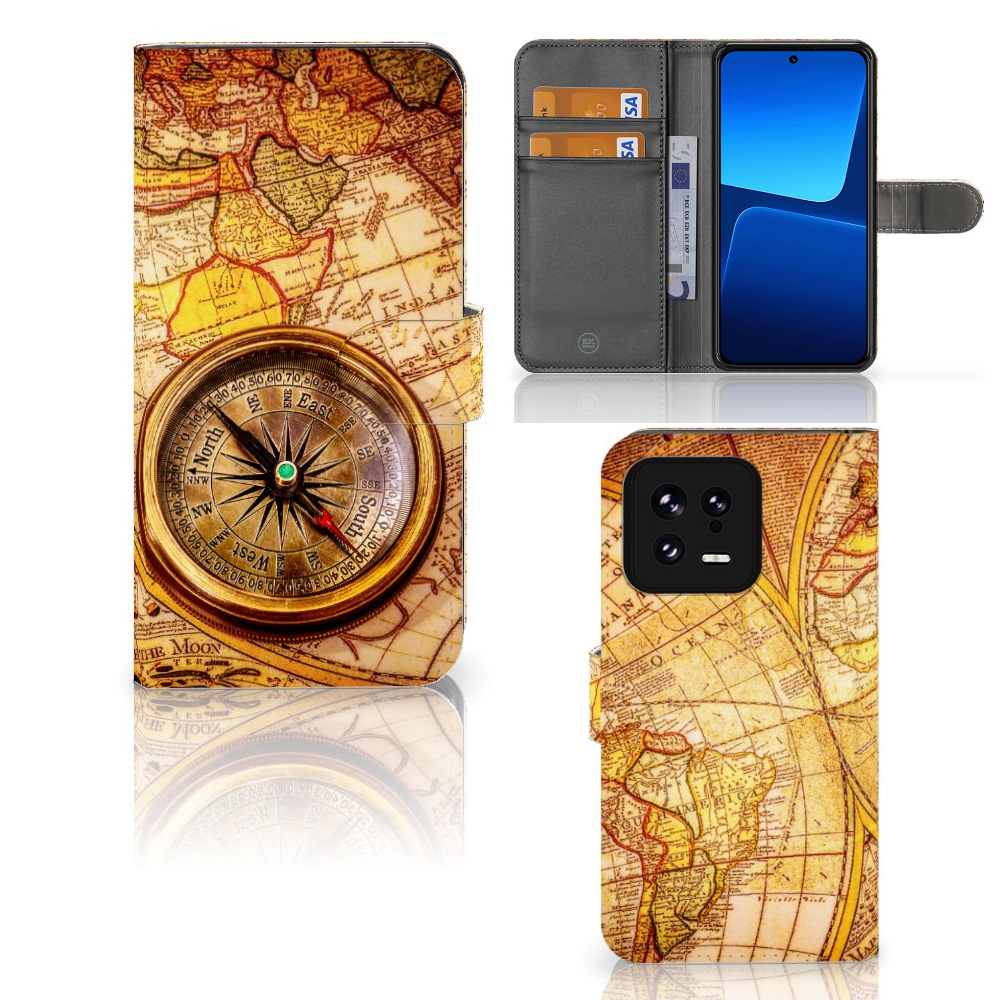 Xiaomi 13 Flip Cover Kompas designkompas aanzicht