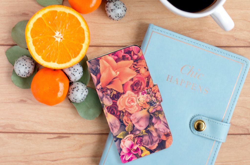 Xiaomi 13 Hoesje Bosje Bloemen boekhoesje bloemen design bovenaanzicht