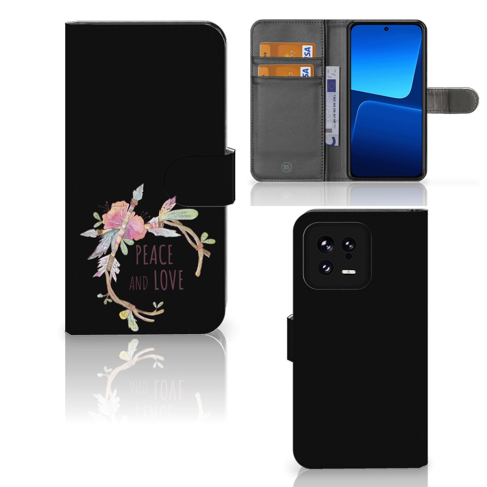Xiaomi 13 Leuk Hoesje Boho Text voorkant zijkant achterkant