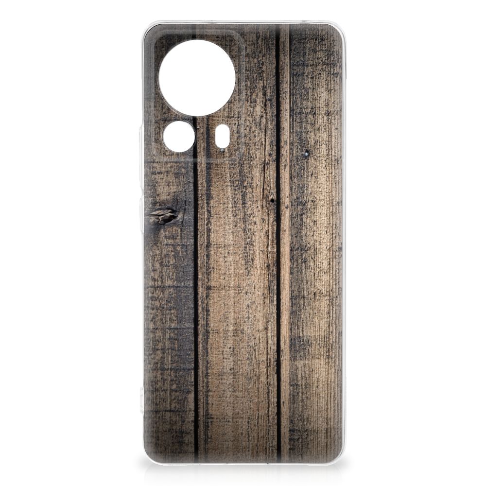 Xiaomi 13 Lite Bumper Hoesje Steigerhout ontwerp achterkant