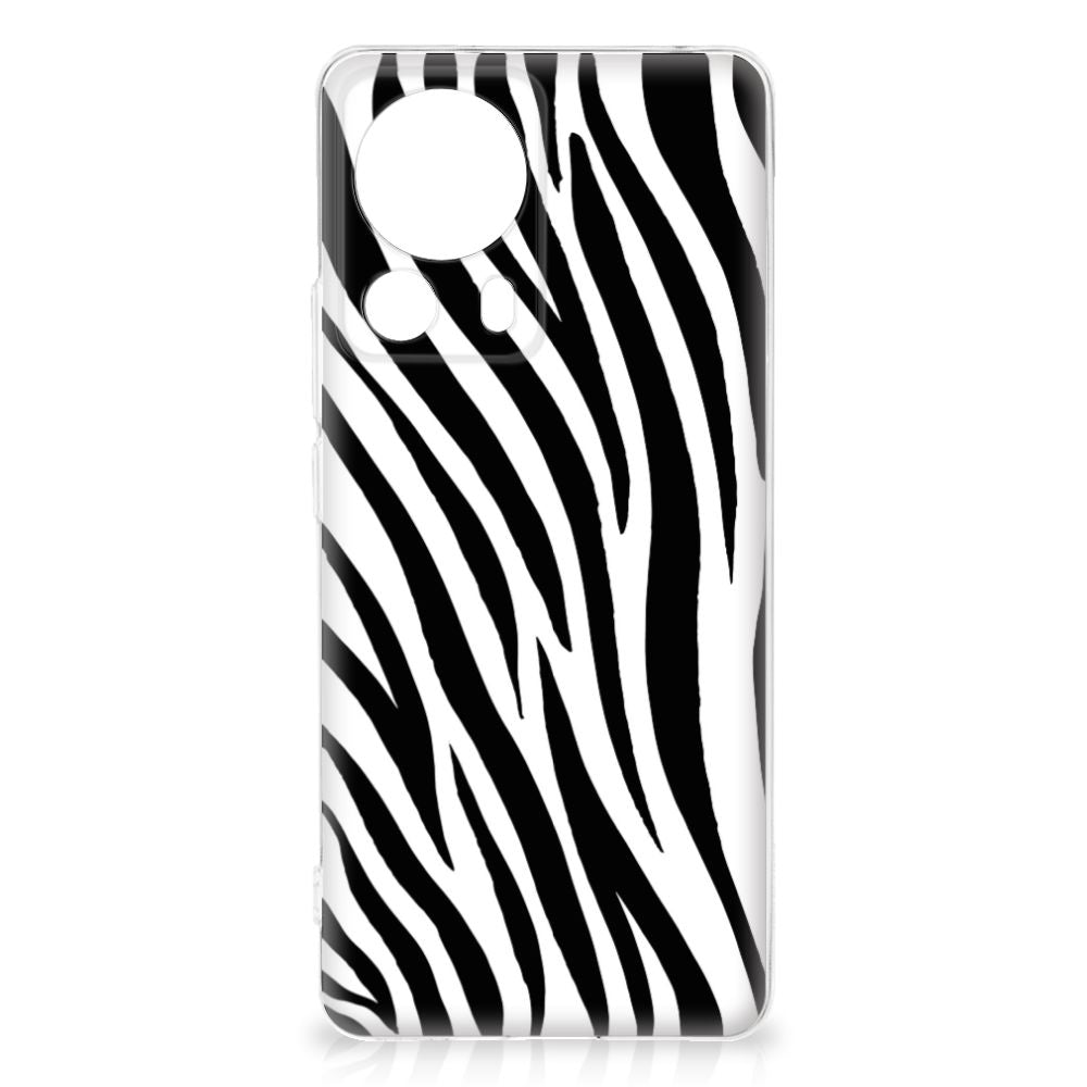 Xiaomi 13 Lite TPU Hoesje Zebra zwart wit design achterkant