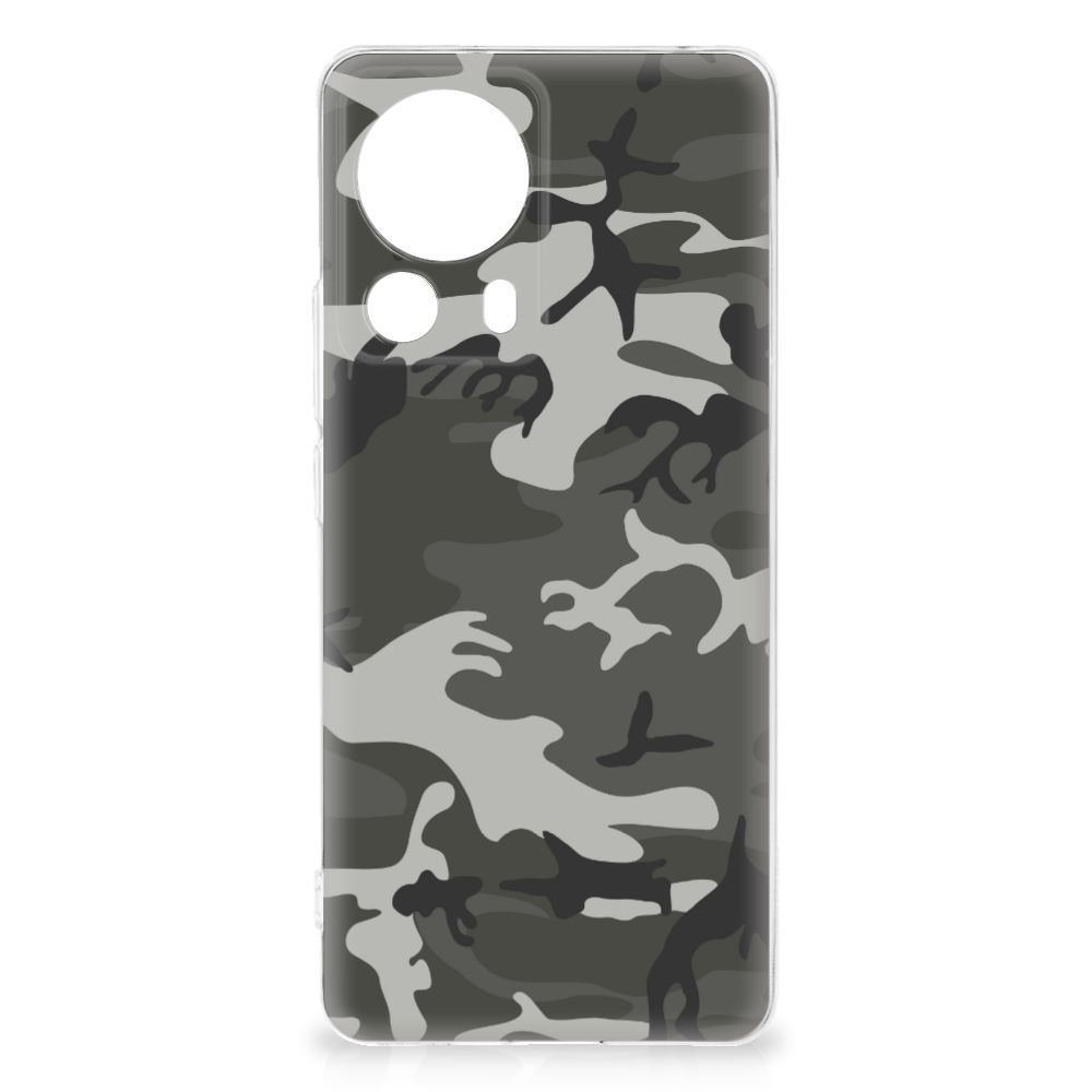 Xiaomi 13 Lite TPU bumper Army Light camouflage ontwerp achteraanzicht