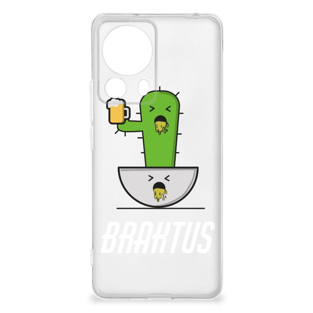 Xiaomi 13 Lite Telefoonhoesje met Naam Braktus met cactus en bier, perfect als cadeau voor bescherming en uitstraling.