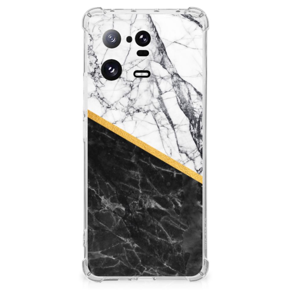 Xiaomi 13 Pro Anti-Shock Hoesje Marmer Wit Zwart - Origineel Cadeau Man B2C Telecom