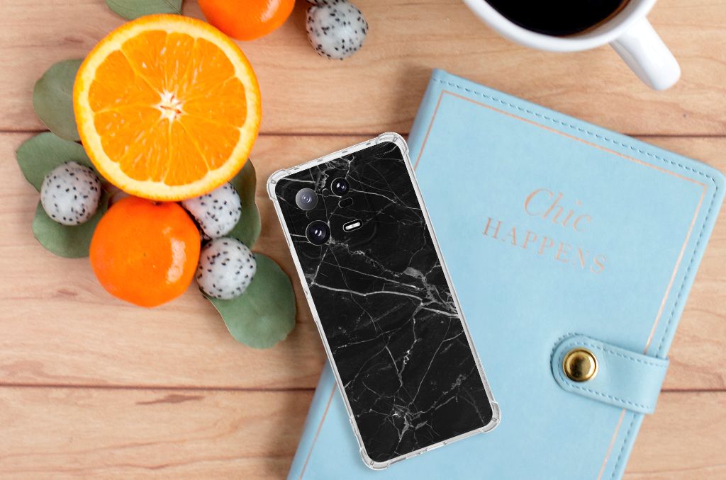 Xiaomi 13 Pro Anti-Shock Hoesje Marmer Zwart - Origineel Cadeau Vader B2C Telecom