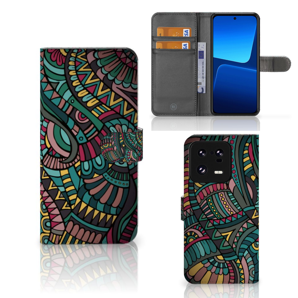 Xiaomi 13 Pro Telefoon Hoesje Aztec telefoonhoesje design Aztec aanzicht