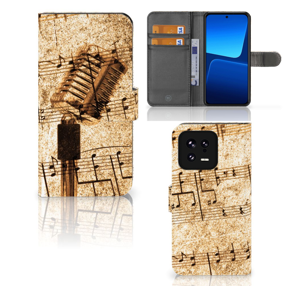 Xiaomi 13 Telefoonhoesje met foto Bladmuziek telefoonhoesje bladmuziek design voorzijde