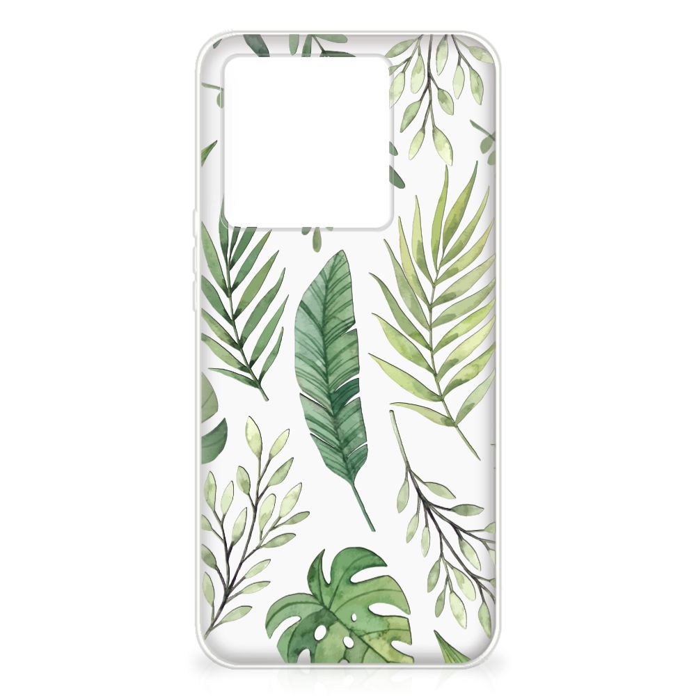 Xiaomi 13T TPU Case Leaves bladeren ontwerp voorkant