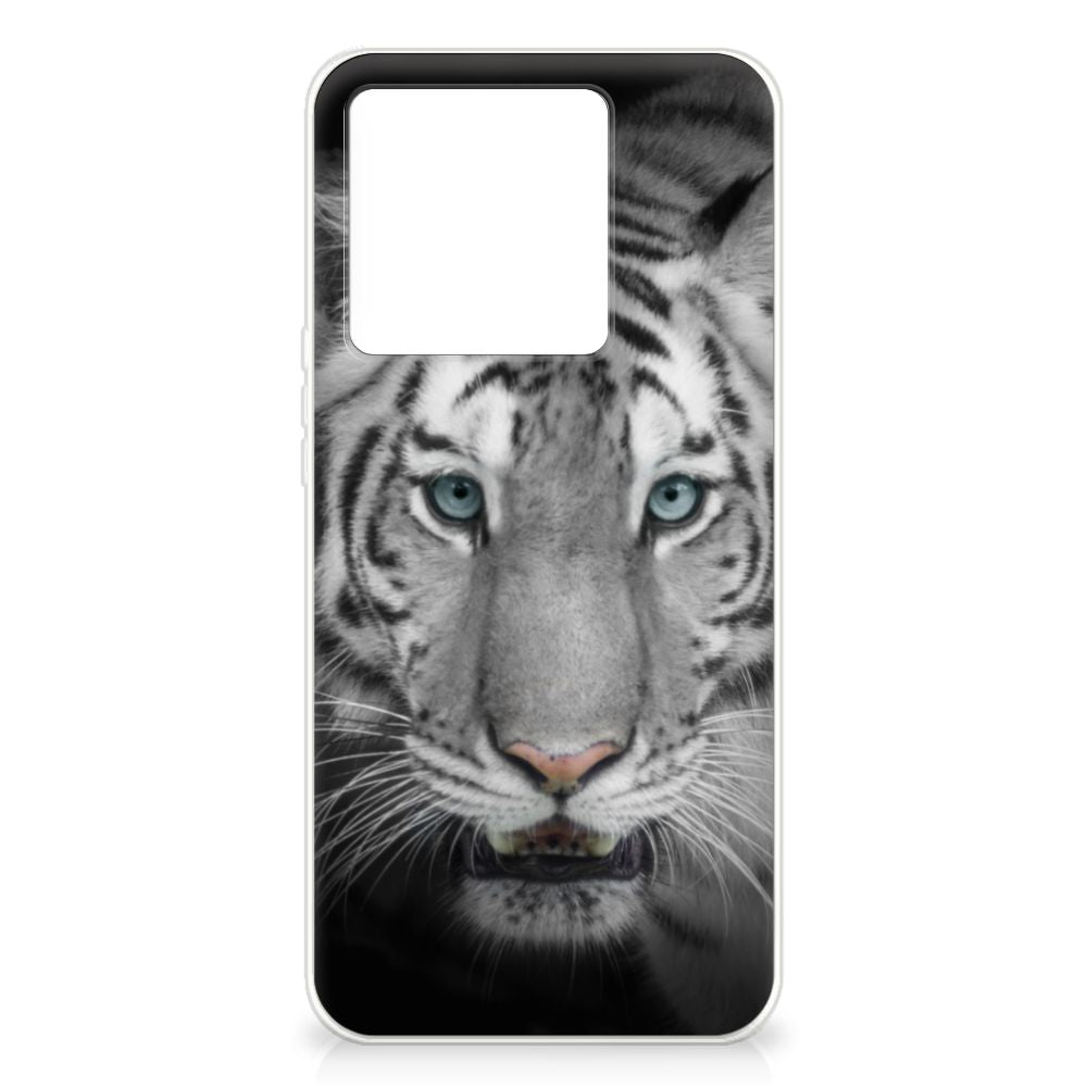 Xiaomi 13T TPU Hoesje Tijger met realistisch ontwerp van een witte tijger, perfect als cadeau đ voor bescherming en duurzaamheid.