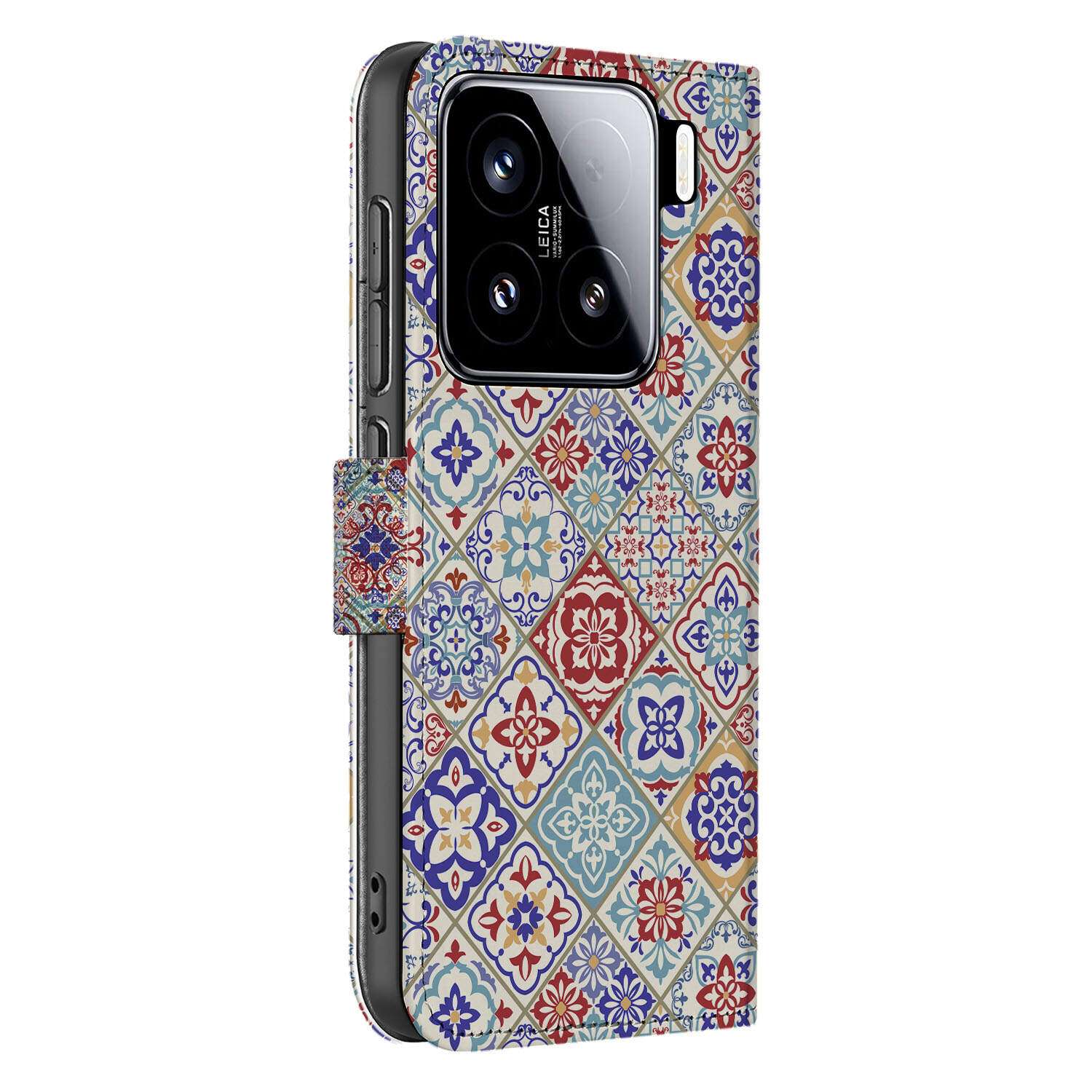 Xiaomi 15 Bookcase Tiles Color telefoonhoesje Tiles Color aanzicht
